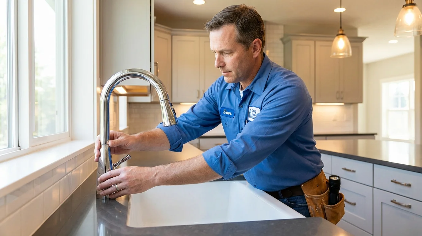 Kitchen faucet installation by Johns Plumbing LLC in Kingsford Heights